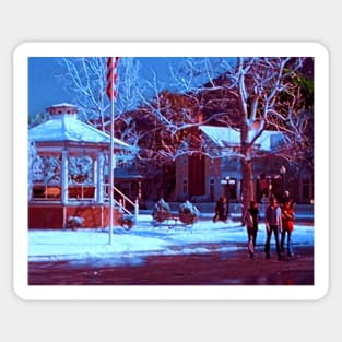 The Town Square in Winter Sticker